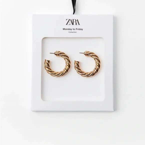 Zara Tiwsted Hoop Earrings - Picture 1 of 6